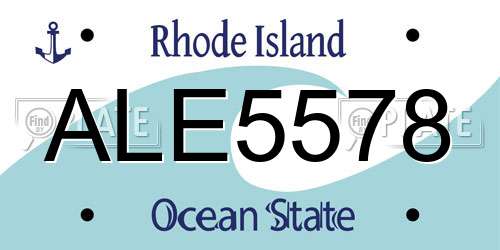 ALE5578 Rhode Island License Plate