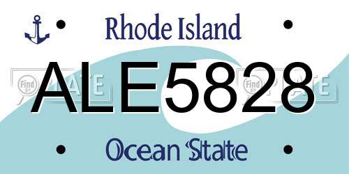 ALE5828 Rhode Island License Plate