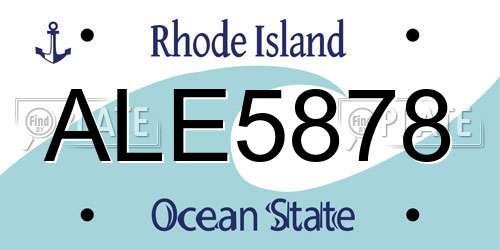 ALE5878 Rhode Island License Plate