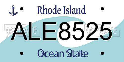 ALE8525 Rhode Island License Plate