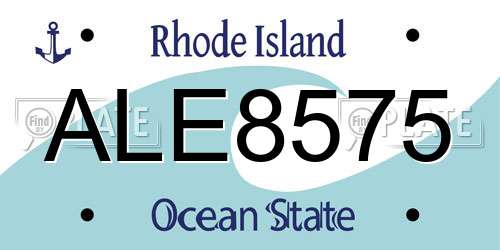 ALE8575 Rhode Island License Plate