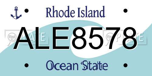 ALE8578 Rhode Island License Plate