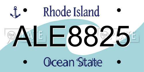 ALE8825 Rhode Island License Plate