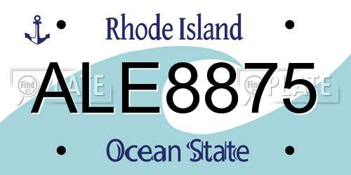 ALE8875 Rhode Island License Plate