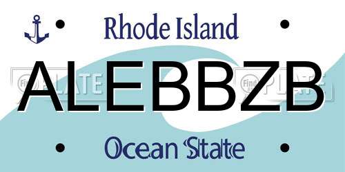 ALEBBZB Rhode Island License Plate