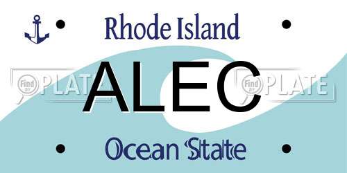 ALEC Rhode Island License Plate