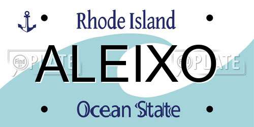 ALEIXO Rhode Island License Plate