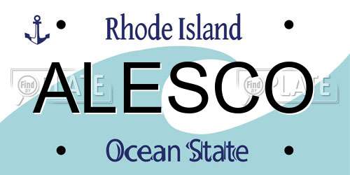 ALESCO Rhode Island License Plate