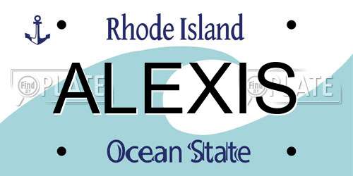 ALEXIS Rhode Island License Plate