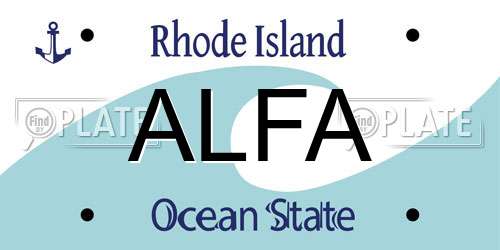ALFA Rhode Island License Plate