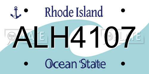 ALH4107 Rhode Island License Plate