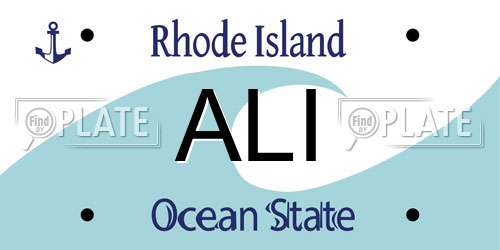 ALI Rhode Island License Plate