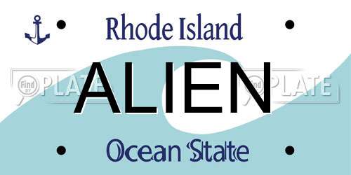ALIEN Rhode Island License Plate