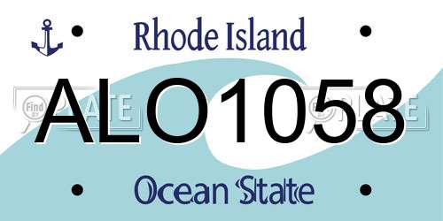 ALO1058 Rhode Island License Plate