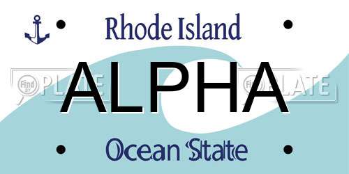 ALPHA Rhode Island License Plate