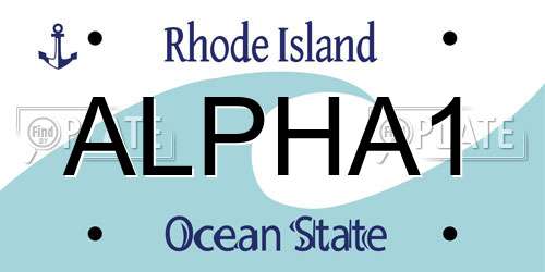 ALPHA1 Rhode Island License Plate