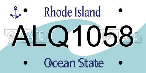 ALQ1058 Rhode Island License Plate