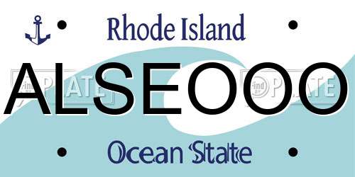 ALSEOOO Rhode Island License Plate