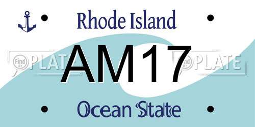 AM17 Rhode Island License Plate