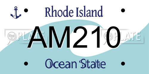 AM210 Rhode Island License Plate