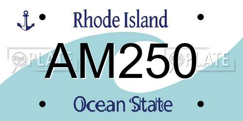 AM250 Rhode Island License Plate