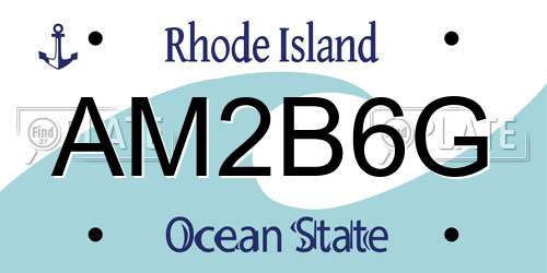 AM2B6G Rhode Island License Plate