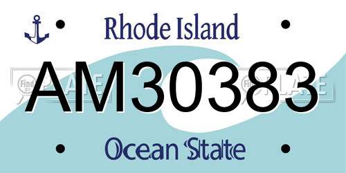 AM30383 Rhode Island License Plate