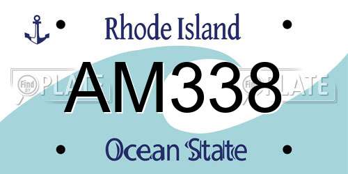 AM338 Rhode Island License Plate