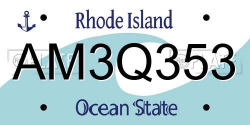 AM3Q353 Rhode Island License Plate