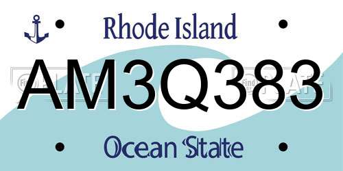 AM3Q383 Rhode Island License Plate