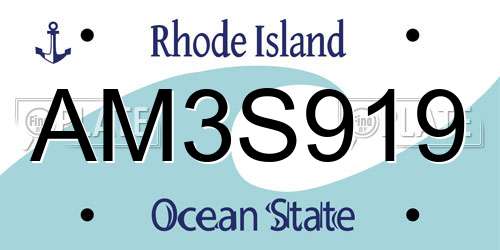 AM3S919 Rhode Island License Plate