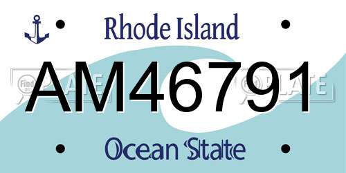 AM46791 Rhode Island License Plate