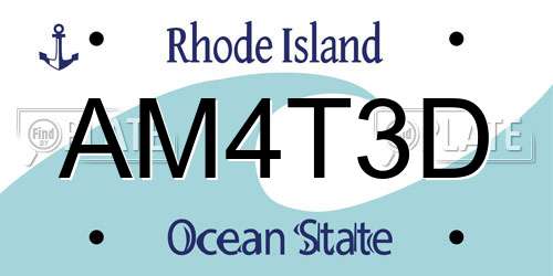 AM4T3D Rhode Island License Plate