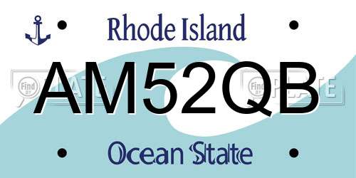 AM52QB Rhode Island License Plate