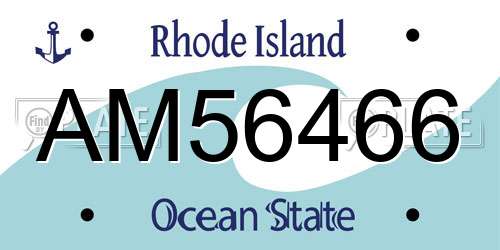 AM56466 Rhode Island License Plate