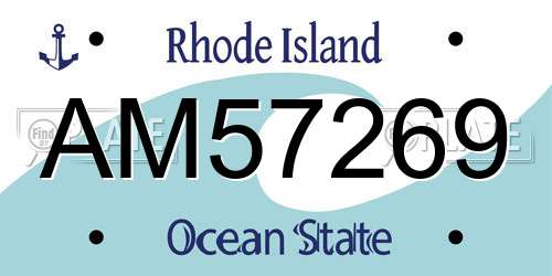AM57269 Rhode Island License Plate