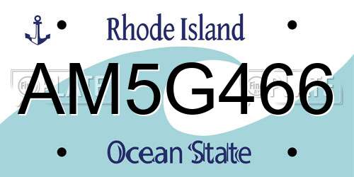 AM5G466 Rhode Island License Plate