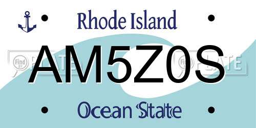 AM5Z0S Rhode Island License Plate
