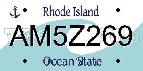 AM5Z269 Rhode Island License Plate