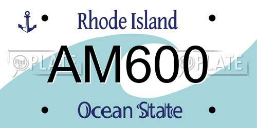 AM600 Rhode Island License Plate