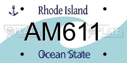 AM611 Rhode Island License Plate