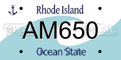 AM650 Rhode Island License Plate
