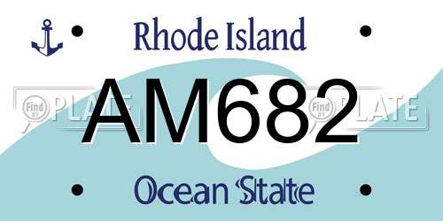 AM682 Rhode Island License Plate