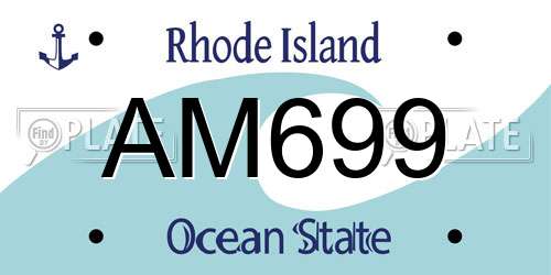 AM699 Rhode Island License Plate
