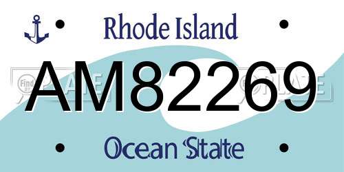 AM82269 Rhode Island License Plate