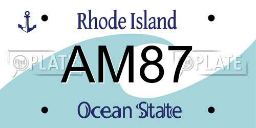 AM87 Rhode Island License Plate