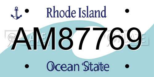 AM87769 Rhode Island License Plate