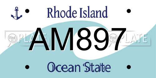 AM897 Rhode Island License Plate