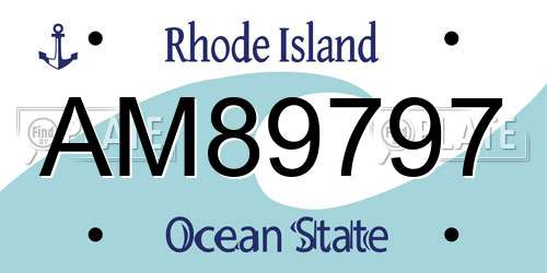 AM89797 Rhode Island License Plate