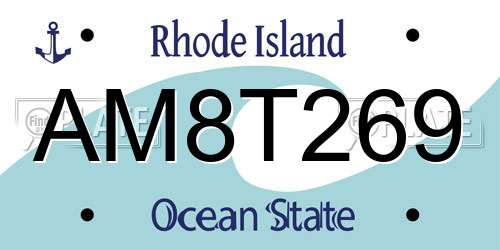 AM8T269 Rhode Island License Plate